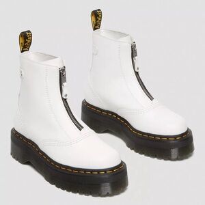NEW! Dr. Martens JETTA Zipped Sendal White Leather Platform Boots Size W8 UK 6